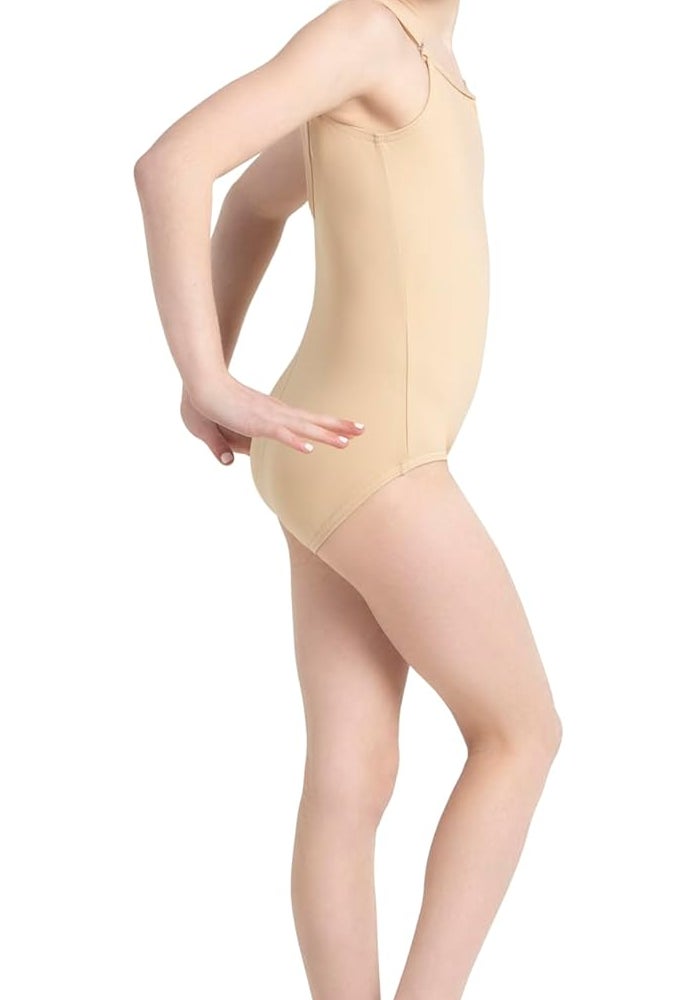 Capezio Girls' Camisole Leotard with Adjustable Straps in Nude - Size Child Large - Image 3